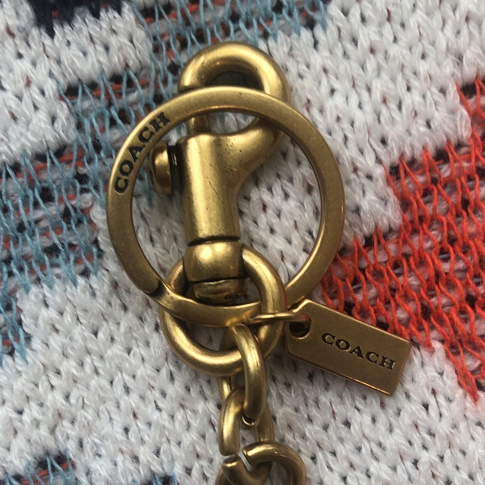 Coach Gold-Tone Cherry Keychain with Red Glitter Cherries - Picture 2 of 3